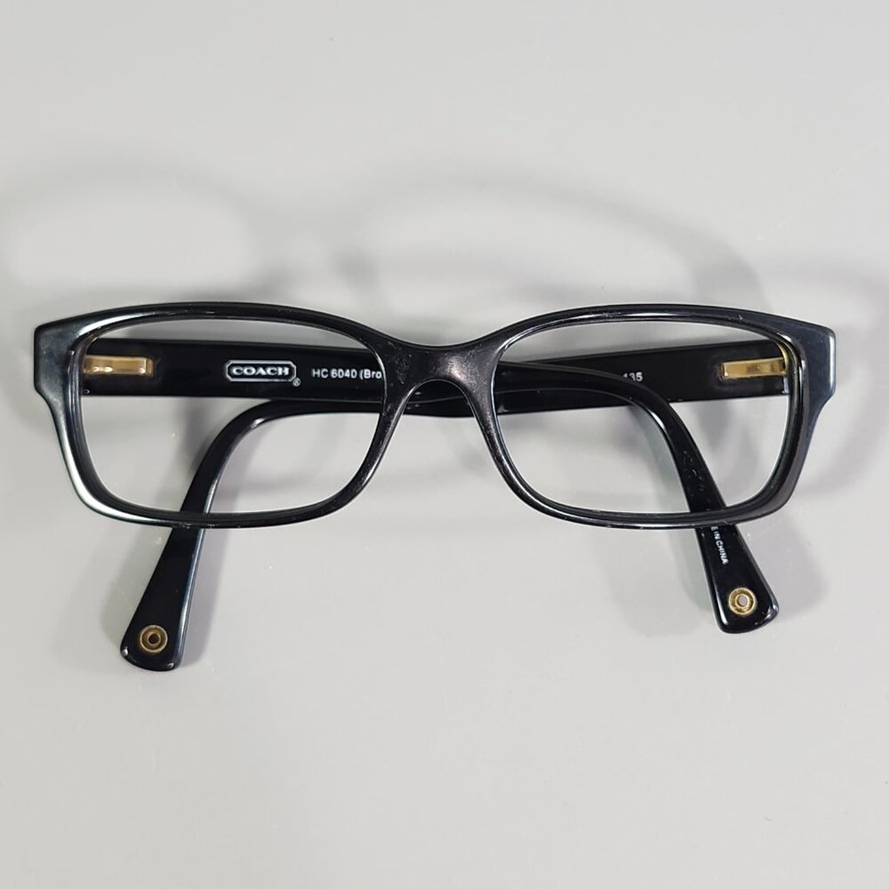 Coach Eyeglasses HC 6040 Brooklyn Frame Only 5002 Black Rectangle 50 16 135